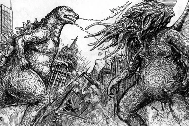 Cthulhu Godzilla Kraken Monsters Squid Wallpapers   (