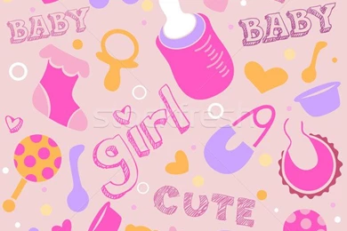 Baby Girl Backgrounds Vector Illustration © Lenm (