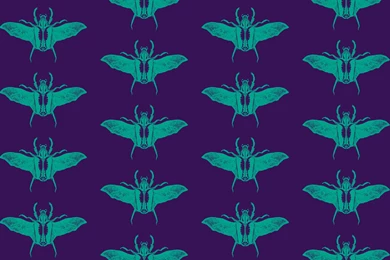 Scarabs In Flight Turquoise/purple Fabric   Tallulah11   Spoonflower