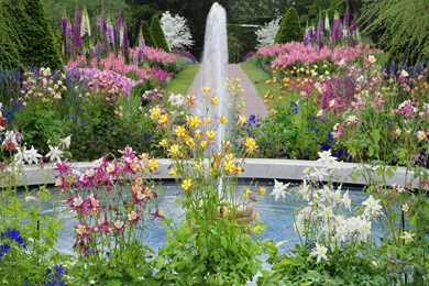 Flower Garden Fountain HD Desktop Backgrounds   HD Widescreen ...