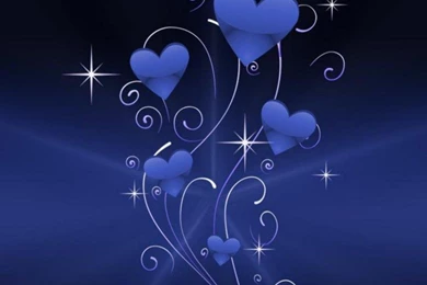 Blue Hearts Sparkles Wallpapers   (