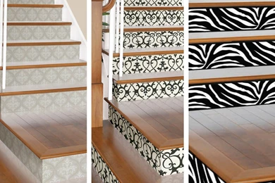 Wallpapered Stair Risers   JoAnn