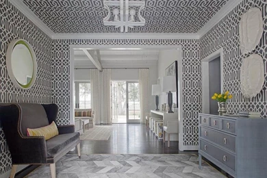 Wallpapered Foyer Ceiling   Design, Decor, Photos, Pictures, Ideas ...