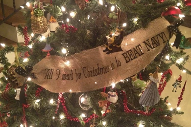 Merry Mary: Christmas Tree SWAG BANNER    Go Army, Beat Navy!