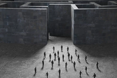 Entering The Maze, Labyrinth, Man, Digital art, 1920x1080 HD ...