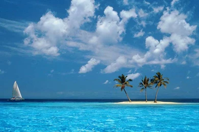 Ocean Sky Palm Boat Tropical Windows Xp Islands Island Hd ...