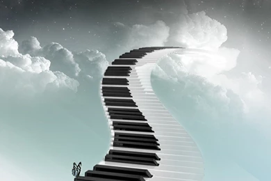 Hd Wallpapers Sky Road Piano Butterfly Staircase Music ...