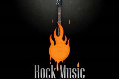 Rock Music On Fire   Guitar Wallpapers