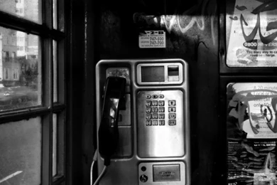 Download Wallpapers 640x960 Phone, Booth, Black White, City iPhone ...