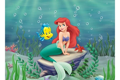 Mermaid In An Orange Bubble Wallpapers