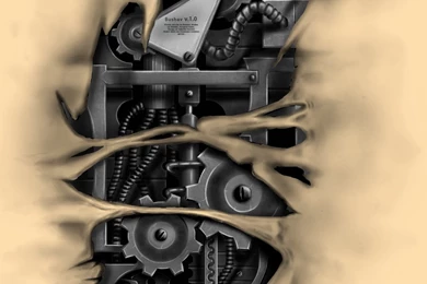 Torn Skin Biomechanical Tattoo On Forearm