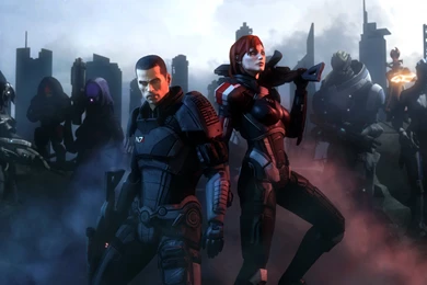 Download Wallpapers 2560x1600 Mass Effect, Shepard, Garrus Vakarian ...
