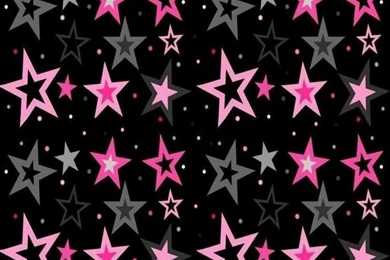 Pink & Gray Stars With Black Backgrounds