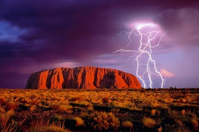 Lightning At Ayers Rock Uluru Australia 1212365 Wallpapers ...