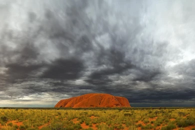 Clouds Storm Uluru Australia National Park Ayers Rock Wallpapers ...