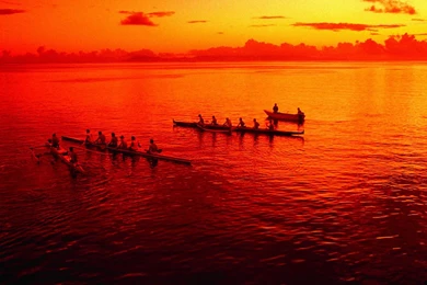 Rowing At Sunset 1280x800