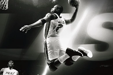 Dwyane Wade Dunk NBA Flash Sports Black And White Android ...