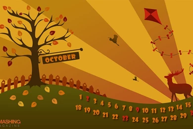 Pretty Autumn October 2011   Desktop Calendar Wallpapers ...