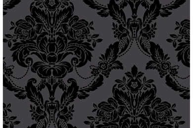 Sophie Conran Palais Genuine Velvet Flock Wallcoverings Black ...