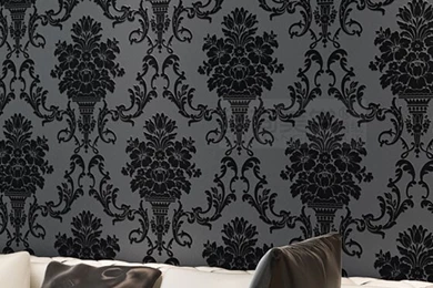 2015 Luxury 3d Flocking Velvet 3d Wallpapers Rolls Damascus Sofa ...