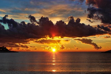 Wallpapers Sea, Sunset, Clouds, Dawn, Sunrise, Croatia, Adriatic ...