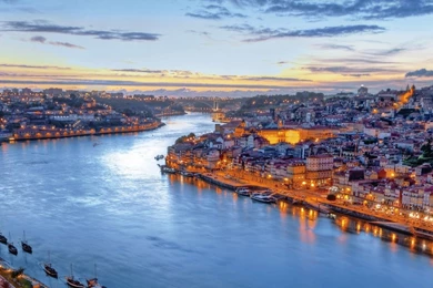 Download Wallpapers 2560x1024 Portugal, Lisbon, River, Night ...