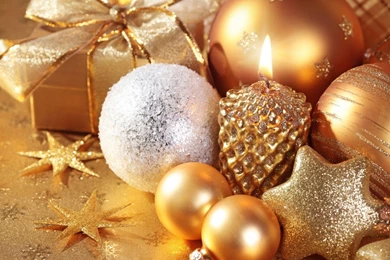 Wallpaper: Candle, Gold, Star, New Year, Christmas, Christmas ...