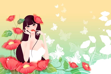 Girls, Vector, Wallpapers, Animated, Background, Illustration ...