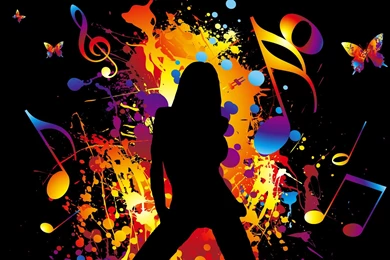Music Girl Colorful Backgrounds   New HD Wallpapers