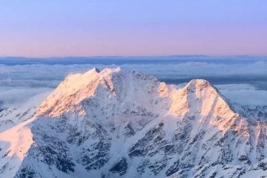 Wallpaper: Snow, Mountains, Peak, Sky, Winter, Mountain Top, Sea ...