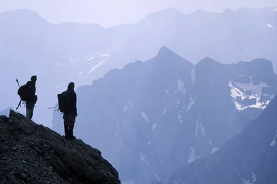 Wallpapers Two Man On Top On Mountain   1920 X 1080   People Men ...