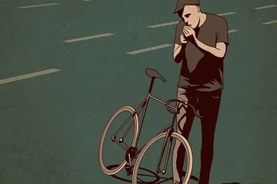 Smoking Fixie Bicycle By Adams Carvalho