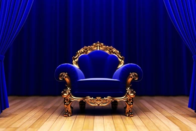 Blue Theme Interior Sofa Set Wallpapers