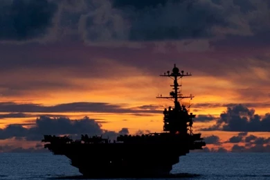 Aircraft Carrier At Sunset HD Desktop Wallpapers : Fullscreen ...