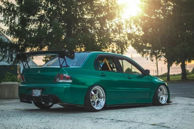 Dark Green Mitsubishi Lancer Evolution IX Wallpapers And Images ...