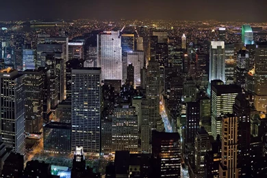 New York Midtown Skyline At Night Hd Wallpapers   (