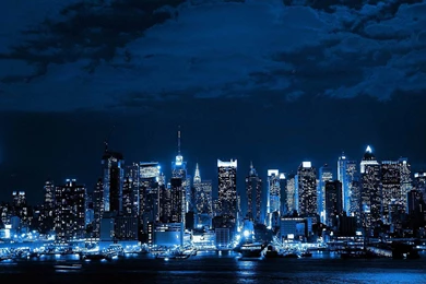 New York City Skylines At Night Full HD Wallpapers
