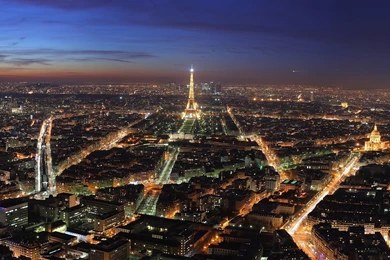 Wallpapers Chicago Night Skyline Paris At Aerial View Million Com ...