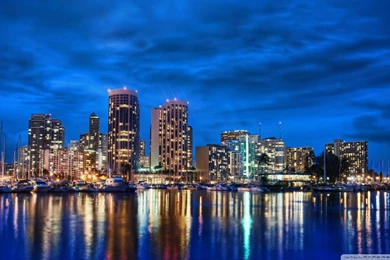 Download Waikiki Skyline At Night Wallpapers 1920x1080