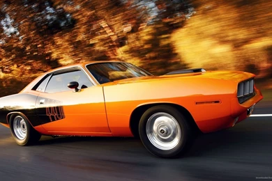 Download 1920x1080 Orange Plymouth Barracuda Rolling Wallpapers