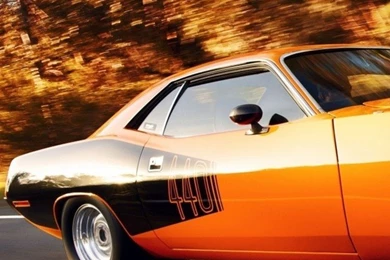 Download Orange Plymouth Barracuda Rolling Wallpapers For iPhone 4