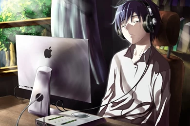 Download Wallpapers 800x600 Guy, Anime, Computer, Tears, Sadness ...
