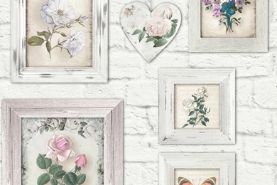 Graham & Brown Fresco Brick Floral Frames Wallpapers   51 073 ...