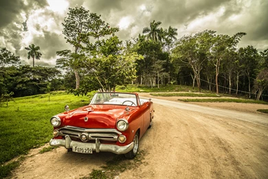 Cuba Old Car Red Forest Wallpapers HD. Free Desktop Backgrounds 2016 ...