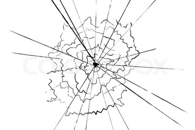 Illustration Of Shattered Glass Over A White Backgrounds
