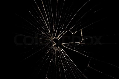 Broken Glass Isolated On Black Backgrounds