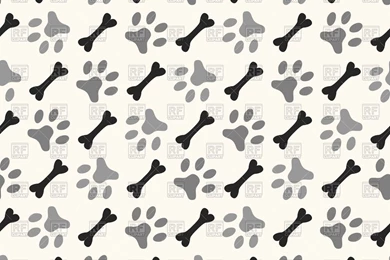 Seamless Backgrounds With Dog's Paw Print And Bone, 40630 ...