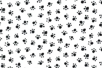Fat Quarter Black Paw Prints On White Backgrounds By ShuShuStyle