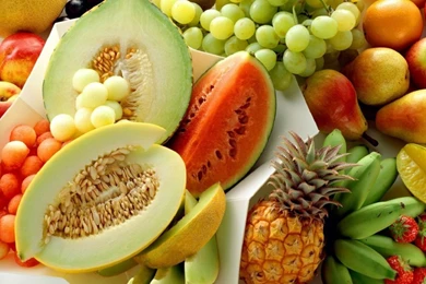 Download Wallpapers 3840x2400 Pineapple, Melon, Watermelon, Grapes ...