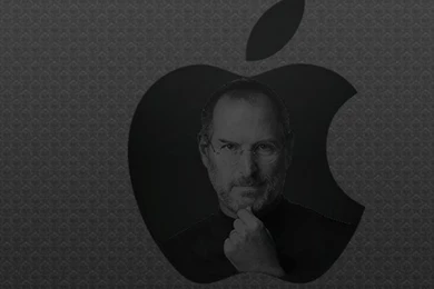 Black Steve Jobs Logos Grey Backgrounds Wallpapers